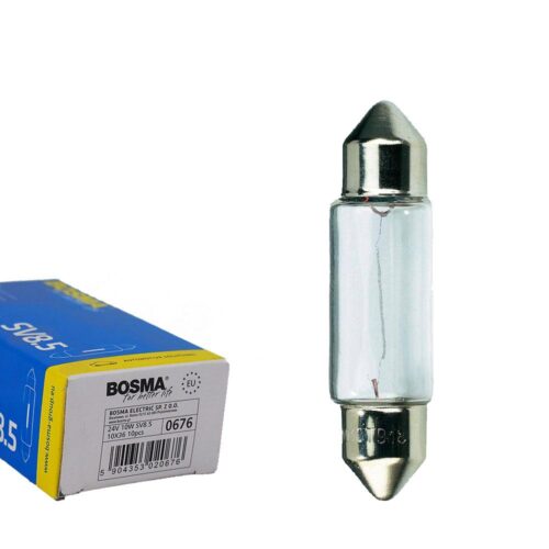 Lâmpada Bosma 12V 5W Tubolar 36mm (Caixa 10 unidades)