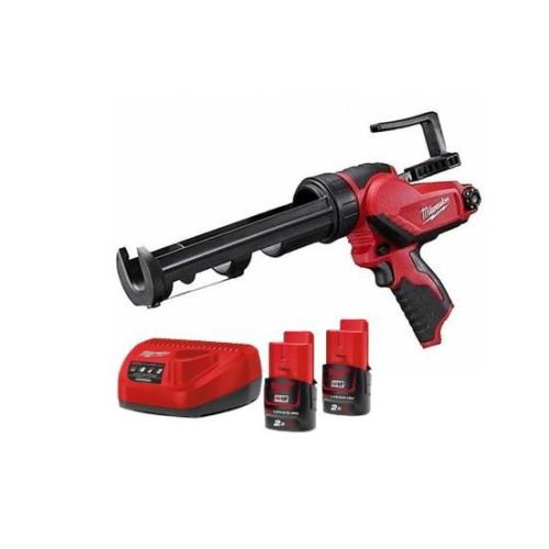 Pistola Silicone Milwaukee M12 PCG/310C-0 + 2 baterias 12V 2Ah + carregador