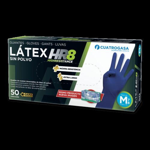 Caixa 50 luvas Latex azuis extra resistentes - L