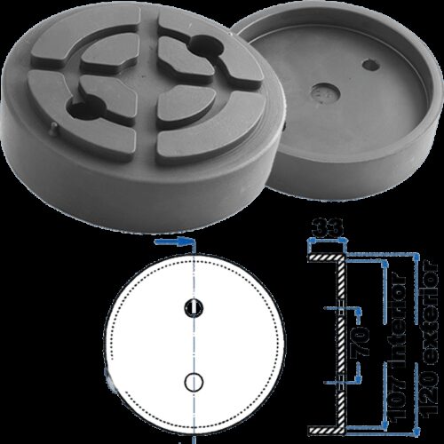 Borracha para elevador Auto 120mm - Launch - Twin Busch - RP Tools