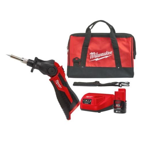 Ferro de soldar Milwaukee M12 SI-0 + 1 bat 2Ah + carregador + bolsa de transporte